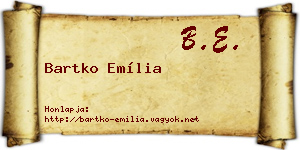 Bartko Emília névjegykártya